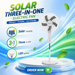 Direktlieferung ab Werk ORG-188 Solar-Ladeventilator mit Beleuchtungslampe 16 Zoll 20W ABS-Material Modell ORG-198 - Product Image 2