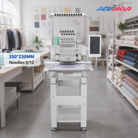 Machine à broder automatique REVHON à 12 aiguilles pour les petites ateliers, personnalisation de casquettes, t-shirts, pulls et cuir
