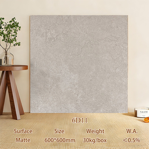 Modernas Baldosas <span class=keywords><strong>de</strong></span> Porcelana Cerámica Pulida <span class=keywords><strong>de</strong></span> Granito y <span class=keywords><strong>Cemento</strong></span> <span class=keywords><strong>de</strong></span> Doble Capa <span class=keywords><strong>de</strong></span> 600x600mm, Finas y Grises - Product Image 2