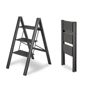 现代家用安全铝2.3.4台阶折叠梯EN131/CE便携式储物，可折叠，其他梯子