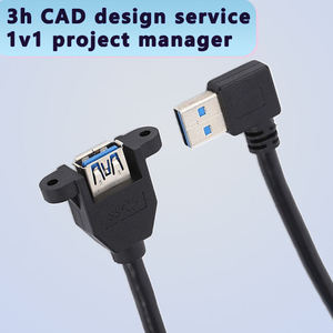 สายดาต้า USB 3.0 แบบงอ 90 องศา ความเร็ว 5GBPS หัวต่อ AM AF ชาย-หญิง สายต่อขยายสำหรับแล็ปท็อป/ไดรฟ์ USB กล้อง ใช้สายถักสำหรับคอมพิวเตอร์ - Product Image 4