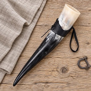 Viking Drinking Horn Beer Mug Natural Buffalo Horn Handmade Medieval Drinking <b>Cup</b> Nordic Style Drinking Vessel - Product Image 5