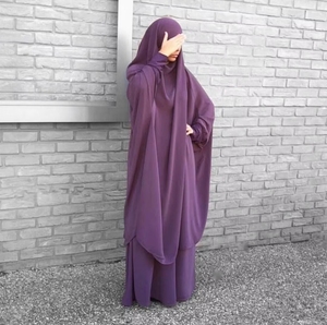 Set di 2 Jilbab Nida a Farfalla, Abbigliamento Islamico Modesto in Tinta Unita per Donne Musulmane, Set da Preghiera Turco per Eid e Ramadan - Product Image 4