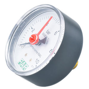 เกจวัดความดันพลาสติกด้านหลังพร้อมตัวชี้สีแดงหลอดบูร์ดอนเครื่องวัดความดันลม0-10บาร์ - Product Image 2