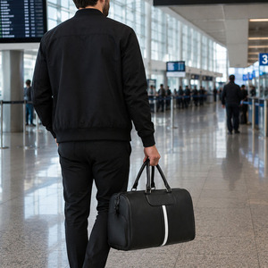 Bolsas de Lona de Cuero Premium con Logotipo Personalizado, Bolsa de Viaje y Gimnasio con Asas de Transporte, Cierre de Cremallera, Soporte OEM ODM, MOQ Bajo, Poliéster Duradero - Product Image 5