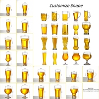 Verres à bière en gros assortis, classiques, à base épaisse, en verre sodalime transparent, tasses à bière de type pint, chopes à bière personnalisées pour bars, pubs et fêtes