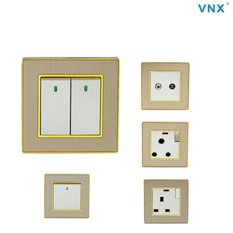VNX Wall Switch UK Range 2gang 1/2way British Electrical Switch