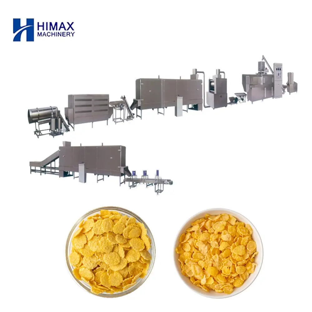 Machine industrielle de production de flocons de maïs, machine de traitement de céréales de petit déjeuner