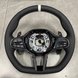 Volante Deportivo de Cuero y Fibra de Carbono para <span class=keywords><strong>BMW</strong></span> X3 X4 M3 M5 F30 F10 F20 F11 F32 M6 F90 F10 X5 F15 X6 F16 E90 E92 G80 G30 G32 - Product Image 1