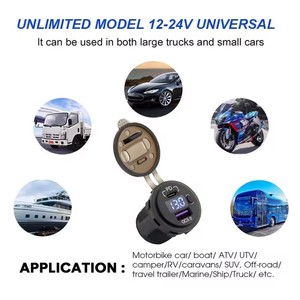 고속 충전 12V 24V PD QC3.0 USB 아울렛 퀵 차지 3.0 듀얼 USB 차량용 충전기 소켓 볼트미터 포함 보트 RV용 - Product Image 6