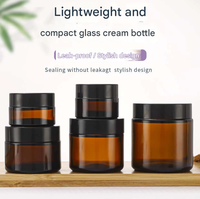 Bocaux en verre ambré vides avec couvercles noirs 5ml 10ml 30ml 50ml 100ml 250ml 500ml Vente en gros