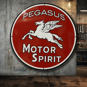 Panneau signalétique en métal émaillé personnalisé avec logo 3D découpé |   Panneau publicitaire en étain sérigraphié avec un look vintage - Product Image 1