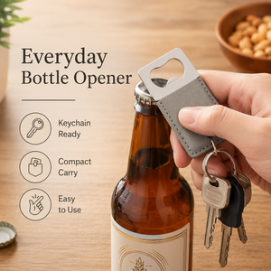 <span class=keywords><strong>Décapsuleur</strong></span> <span class=keywords><strong>Porte</strong></span>-clés Personnalisé en Simili-Cuir Gravé au Laser pour Cadeau d'Invité de Mariage - Product Image 5
