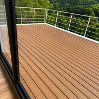 Plancher de terrasse en WPC, terrasse en WPC massif, terrasse en composite bois-plastique, revêtement de sol extérieur en relief 3D pour usages multiples