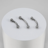Tige incurvée en acier inoxydable cartilage pour femmes boule à deux extrémités perforée bijoux décoration des sourcils anneau à sourcils
