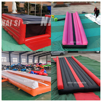 Tapis de gymnastique gonflable rose en PVC durable pour entraînement de gymnastique et équipement sportif