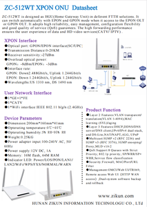 สำหรับ ISP เสียง วิดีโอ โทรคมนาคม ข้อมูล ZC-512WT XPON ONU 1GE 1FE 1POTS 1CATV 2.4G WiFi ชิป RTL GPON EPON โมเด็มอัตโนมัติ - Product Image 6