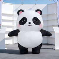 Ours gonflable mobile GAUSS, Panda de dessin animé multicolore, impression par transfert thermique, imperméable, durable, 6-8 pieds, installation facile, publicitaire
