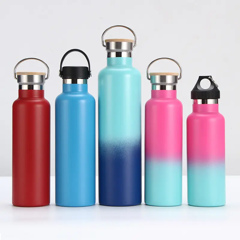 500ml 750ml professional 18/8 stainless steel metal thermal vacuum flask insulated powder coated sport water bottle