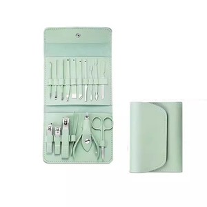 16-piece stainless steel <b>nail</b> clipper <b>set</b>, leather <b>nail</b> tool <b>set</b>, manicure and pedicure knife <b>set</b>. - Product Image 3