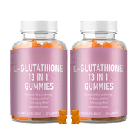 Bonbons Gommes Éclaircissants pour la Peau au Collagène Marque Blanche, Vitamines C Éclatantes, Supplément Cutané au Glutathion, Durée de Conservation 24 Mois