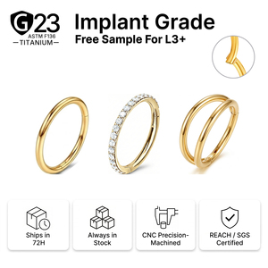 JiaXin Anneau de nez articulé en titane ASTM F136, boucles d'oreilles pour tragus, hélix, cartilage, conque, anneaux de <span class=keywords><strong>narine</strong></span>, anneaux de lèvre - Product Image 1