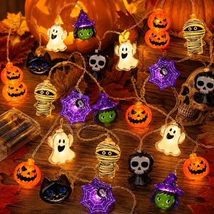 Luces de Cadena de Estilo Mixto para Halloween, Luces de Calabaza y Fantasma que Funcionan con Pilas, Decoración para Interiores, Fiestas, Festivales, Hogar, Bares y Centros Comerciales - Product Image 3
