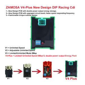 ZAMOSA Interruptor DIP de Carreras de Motos, Versión Mejorada, Desarrollado Exclusivamente, Cdi, 4 Pines, <span class=keywords><strong>C100</strong></span> <span class=keywords><strong>WAVE</strong></span>, 110 CC - Product Image 2