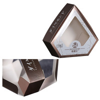 Emballage cosmétique de parfum en diamant pliable avec impression de LOGO personnalisé bon marché boîte en papier à fenêtre transparente en carton or argent