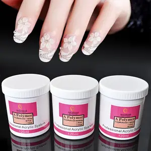 120ML Nail Art Acryl pulver Klar/Weiß/Pink Art Carving Kristall polymer 3D Tauch nagel Acryl pulver für Nagel verlängerung