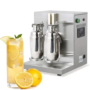 Mesin pengaduk teh elektrik, Stainless Steel 110/220V listrik komersial minuman jus kopi otomatis susu Boba bergetar