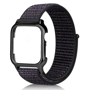 Para <span class=keywords><strong>Apple</strong></span> <span class=keywords><strong>Watch</strong></span> serie 4 bucle de correa de Nylon banda correa de reloj con <span class=keywords><strong>funda</strong></span> protectora de TPU - Product Image 1