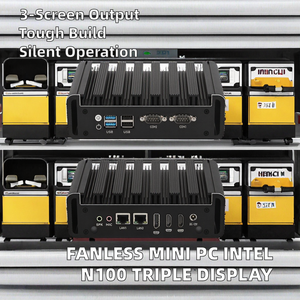 Lüfter loses Intel Core I3 Mini-PC-Dreifach display DP 2xHDMI DDR4 8G M.2 NVME WIFI BT 2 xRS232 128GB LINUX Industrie computer UK-Stecker - Product Image 3