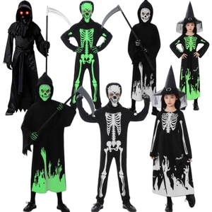 RICHSHINING Ventes chaudes Halloween Cosplay Party Costume de Grim Reaper squelette qui brille dans le noir pour fille et garçon - Product Image 2