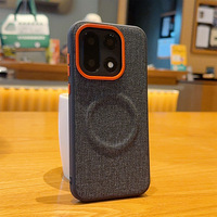 Étui de téléphone magnétique antichoc en tissu de lin avec boutons métalliques et bords souples anti-chute pour OnePlus 15 OnePlus 15T