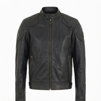Veste en cuir véritable pour homme, vêtement de moto, imperméable, coupe-vent, fermeture éclair, manteau d'hiver décontracté, service OEM