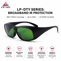 Kacamata Pengaman Laser CS TEC 1064nm DIN4 OD7+ untuk Perlindungan UV, Laser Biru, Dioda, Laser Serat Bersertifikat CE
