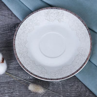 Service à thé de luxe moderne en porcelaine 220cc, 12 pièces, tasses et soucoupes avec design