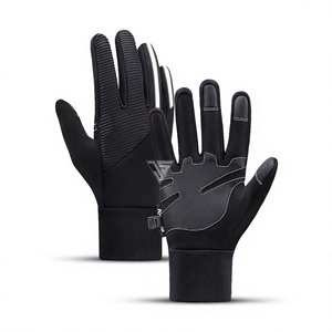 Gants de ski isolés en cuir PU/polyester imperméable pour homme et femme, à doigts séparés, pour snowboard et sports d'hiver - Product Image 1