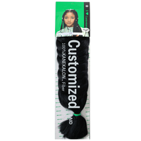 Échantillon Gratuit - Tresses Jumbo au Crochet en Fibre Synthétique Pré-Étirée de 41 Pouces, 165g, à Trame Unique, Couleurs Personnalisables