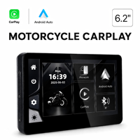 Écran HD 6,2 pouces 1024*600 pour moto, CarPlay sans fil, Android Auto pour BMW Moto, GPS, étanche IP67, microphone intégré