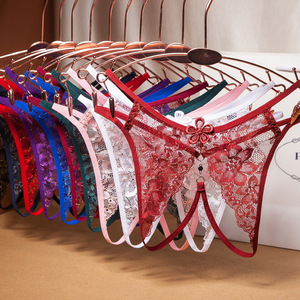 Mutandine di biancheria intima ultrasottile in pizzo da donna mutandine trasparenti da donna perizoma <span class=keywords><strong>Sexy</strong></span> da ragazza erotica intimo intimo aperto cavallo - Product Image 1