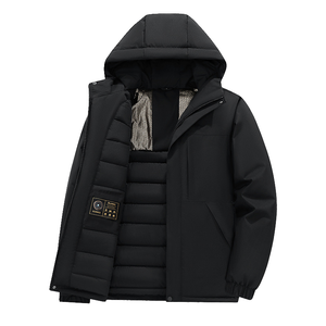 Chaqueta Casual JAC22 J21888K para Hombre, de Invierno, Gruesa, Acolchada, con Capucha, Cortavientos, Cierre de Cremallera Frontal, Logotipo, Relleno de Algodón, 240g, Softshell - Product Image 4