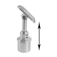 Support de main courante réglable en hauteur SS316L noir 42,4 mm en acier inoxydable pour escaliers