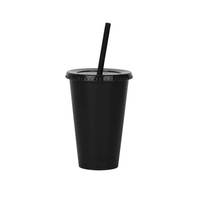 Lot de 12 gobelets de voyage réutilisables en plastique de 32 oz, personnalisables, anti-fuite, antidérapants, pour café glacé et fêtes, avec couvercles et pailles (12 noirs)