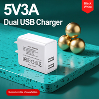 Pengisi Daya Dinding USB Ganda Shenzhen Lvxiangyuan 15.5W 5V 3.1A Bersertifikasi PSE Colokan Jepang JP Adaptor Catu Daya DC OTP untuk Lampu LED