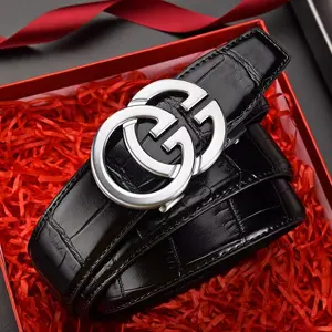 Custom metal fivela gg couro genuíno cinto para homens grande designer marca G design clássico cinto preto