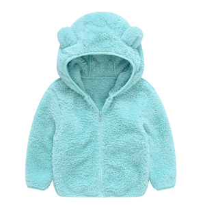 Nuovo orsetto orsetto giacca tinta unita con cappuccio cappotto di <span class=keywords><strong>pelliccia</strong></span> per bambini - Product Image 5