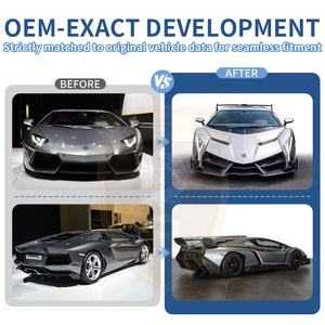 ชุดบอดี้กันชนรถคาร์บอนไฟเบอร์ครึ่งซีกสำหรับแลมโบกินีอเวนทาดอร์ <span class=keywords><strong>LP700</strong></span>อัปเกรดตัวถังรถยนต์แบบกว้างมีฝากระโปรงหน้าไฟหน้า - Product Image 2