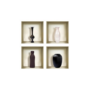 Set di quattro rii finta nicchia 3D Peel and Stick decalcomanie da parete HMS Design per l'arredamento della casa - Product Image 4